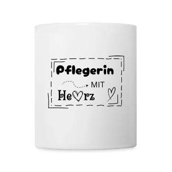 Infirmière avec du cœur - Mug blanc - blanc - Devant