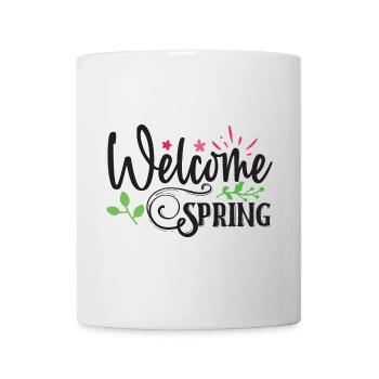 Willkommen Frühling - Tasse - Weiß - Vorne