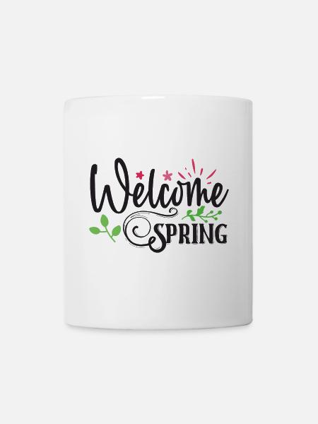 Willkommen Frühling - Tasse - Weiß