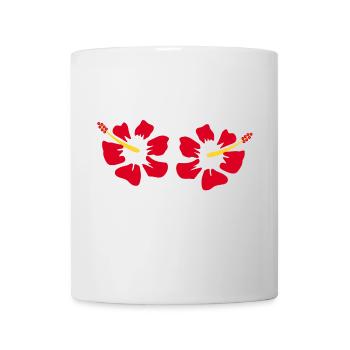 Blume rot rote Blumen rot rote Blumen Hibiskus - Tasse - Weiß - Vorne