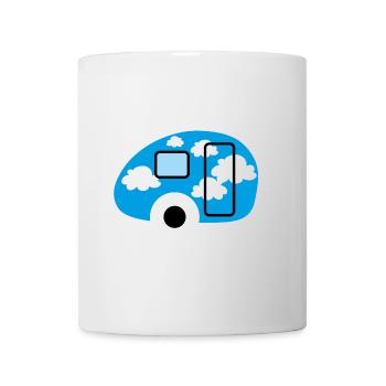 Caravan Wohnwagen Wolken Camper Camping Retro Fan - Tasse - Weiß - Vorne