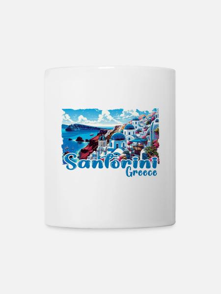 Santorin Griechenland Ozean Griechische Insel - Tasse - Weiß