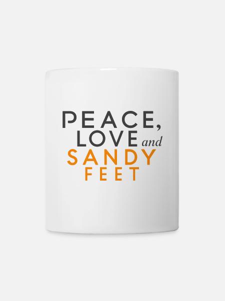 Peace Love Design and Colorful Sand Feet - Mug - white