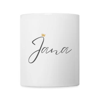 Chemise Couronne Princesse Jana – Nom avec lettre J - Mug blanc - blanc - Devant