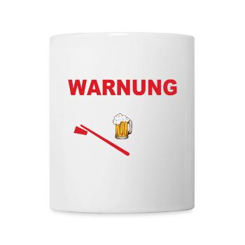 Warnung mit Bierglas Motiv - Tasse - Weiß - Vorne