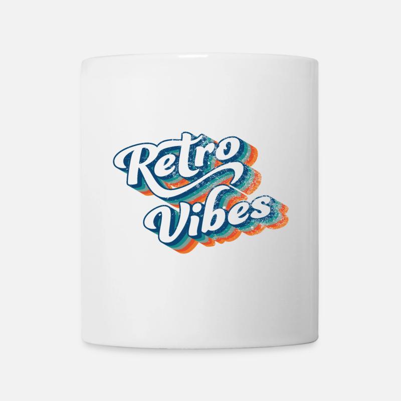Retro Vibes: Elegant Vintage Font Art - Mug - white