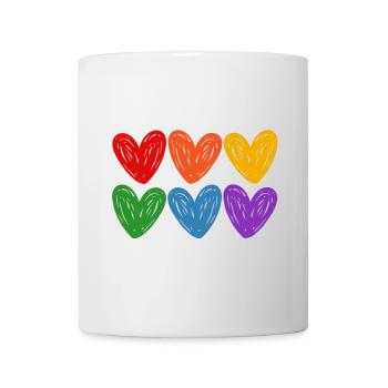LGBTQIA-Regenbogenherzen - Tasse - Weiß - Vorne