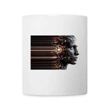Digitaler Geist Cyborg Design - Tasse - Weiß - Vorne