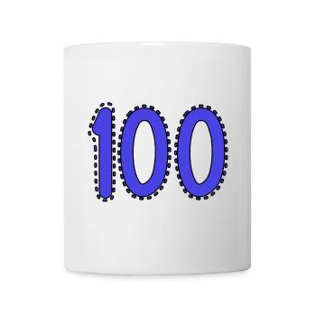 100. 100 ANS. 100e ANNIVERSAIRE. ANNIVERSAIRE 100 - Mug blanc - blanc - Devant