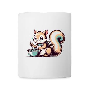 Cute cartoon squirrel baking cake - Mug - white - Front