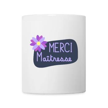 MAÎTRESSE. MAITRE. MERCI. MERCI MAÎTRESSE - Mug blanc - blanc - Devant