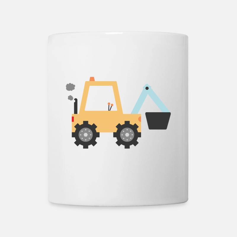 Gelber Bagger - Tasse - Weiß