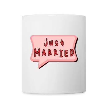 GERADE VERHEIRATET. Junggesellinnenabschied. VALENTINSTAG. PAAR - Tasse - Weiß - Vorne