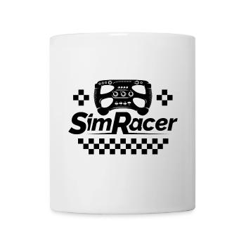 Sim Racer gamer Simracing Lenkrad Symbol Logo icon - Tasse - Weiß - Vorne