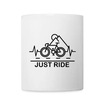 Fahrrad Rennrad Herzschlag Linien Tour Puls Gravel - Tasse - Weiß - Vorne