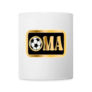 Schriftzug OMA - RENTNERIN FUßBALL - Tasse - Weiß - Vorne