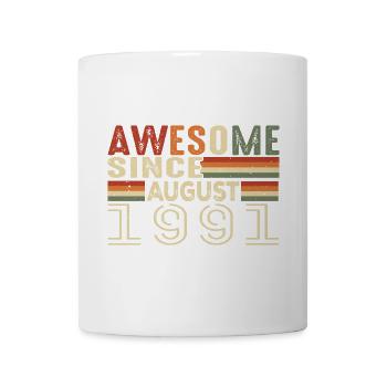 August 1991 Vintage Geburtstagsgeschenk 33 Jahre - Tasse - Weiß - Vorne