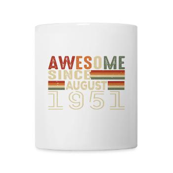 August 1951 Vintage Geburtstagsgeschenk 73 Jahre - Tasse - Weiß - Vorne