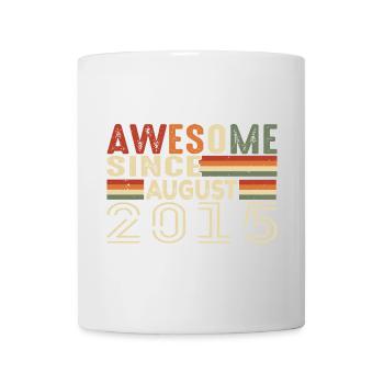 Août 2015 Vintage Cadeau d’anniversaire 9 ans - Mug blanc - blanc - Devant