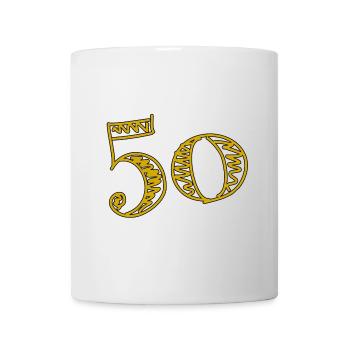50. 50 YEARS. 50th ANNIVERSARY. 50 YEARS ANNIVERSARY. - Mug - white - Front