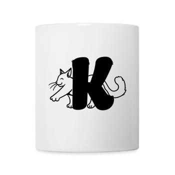 Katze Buchstabe K - Tasse - Weiß - Vorne