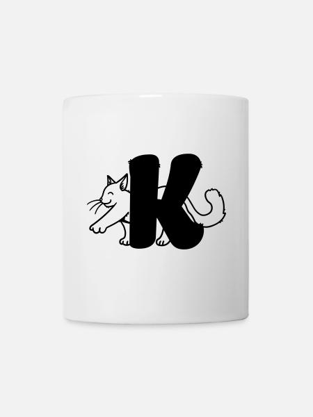 Lettre K chat - Mug blanc - blanc