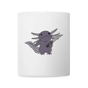 Böses Axolotl Messer rosa Lurch Molch - Tasse - Weiß - Vorne
