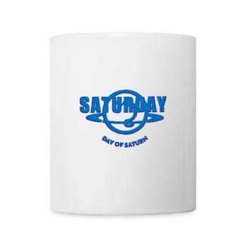 Saturday Saturday Weekdays Saturn blue used look - Mug - white - Front