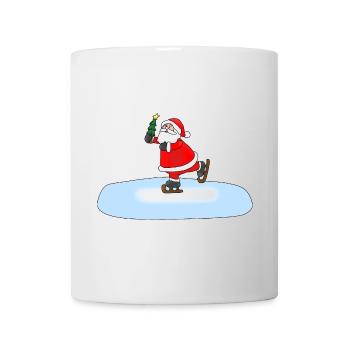 Père Noël patinant - Mug blanc - blanc - Devant