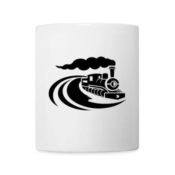 Lokomotive Skizze - Tasse - Weiß - Vorne