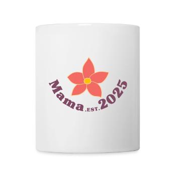 Mama Est 2025 Retro Ich werde Mutter - Tasse - Weiß - Vorne