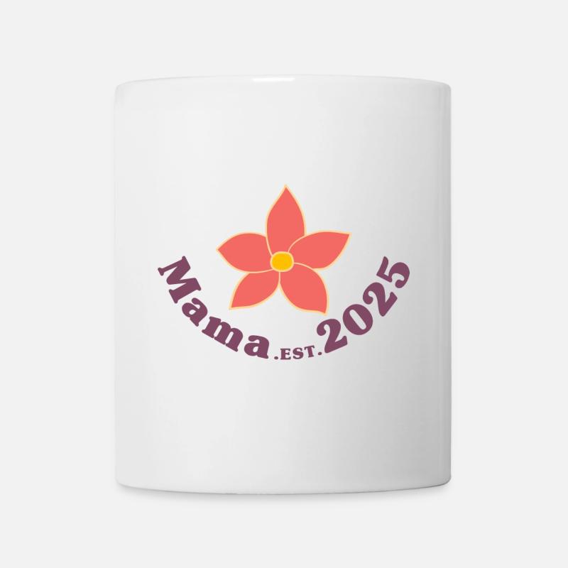 Mama Est 2025 Retro Ich werde Mutter - Tasse - Weiß