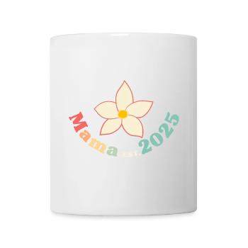 Mama Est 2025 Retro Ich werde Mutter - Tasse - Weiß - Vorne