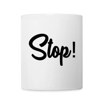 STOP. PANNEAU. PAPA. MOTO. DRÔLE. VOITURE - Mug blanc - blanc - Devant