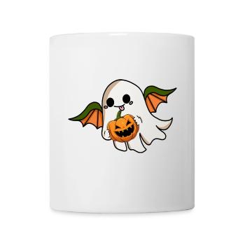 Halloween Ghost Bat Wings Jack-o'-lantern - Mug - white - Front
