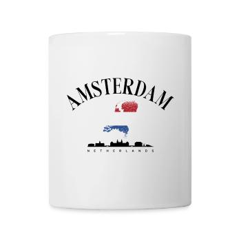 Carte des Pays-Bas avec drapeau néerlandais - Mug blanc - blanc - Devant