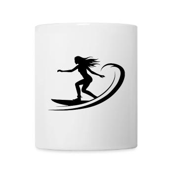 Surfing Girl Drawing - Mug - white - Front
