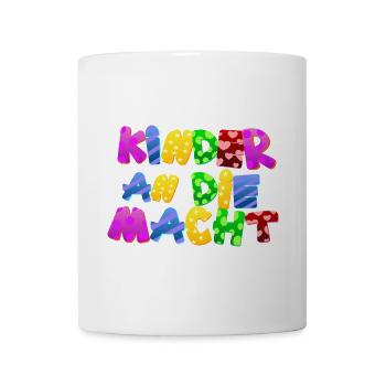 Baby Eltern Kind Geschenk Kinder an die Macht - Tasse - Weiß - Vorne