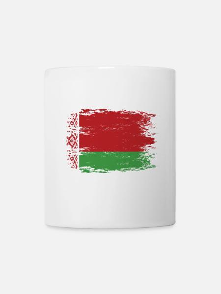 Belarus Flagge used look - Tasse - Weiß