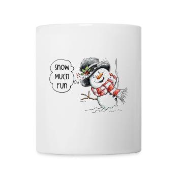 Drôle de bonhomme de neige disant I Noël d’hiver - Mug blanc - blanc - Devant