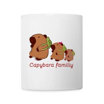 Capybara,capybara familiy,Familie,wandern,Rucksack - Tasse - Weiß - Vorne