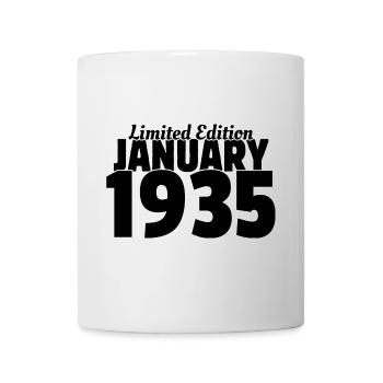 Limited Edition January 1935 - 90. Geburtstag - Tasse - Weiß - Vorne