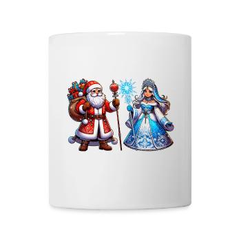 Ded Moroz Snegurotschka russischer Weihnachtsmann - Tasse - Weiß - Vorne