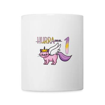 1. Geburtstag Einhorn Katze - Tasse - Weiß - Vorne