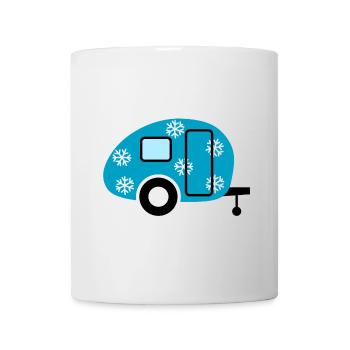 Caravan Snowflakes Caravan Camping Winter Fan - Mug - white - Front