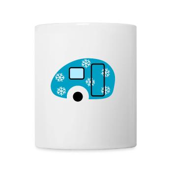 Caravan Camping Schnee Schneeflocken Winter Fan - Tasse - Weiß - Vorne