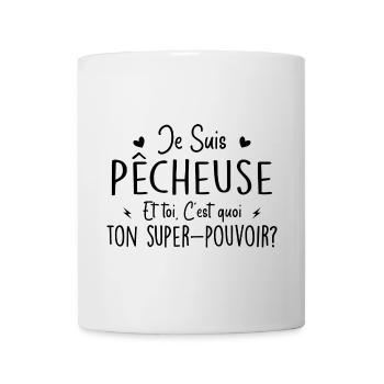 I am a fisherwoman. What's your superpower? - Mug - white - Front