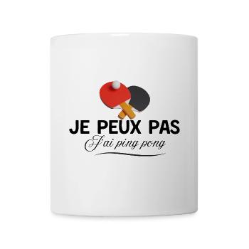 Je peux pas j'ai ping pong - Mug blanc - blanc - Devant