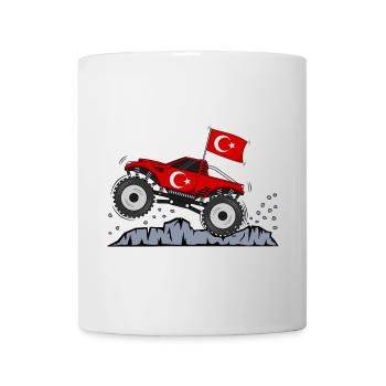 Monster Truck Drapeau de la Turquie - Mug blanc - blanc - Devant