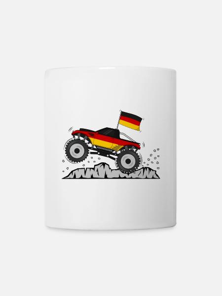 Monstertruck Deutschland Flagge - Tasse - Weiß